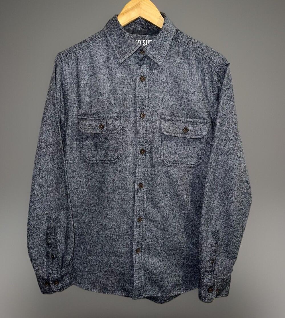 Mossimo Supply Co Shirt Mens M Heather Gray Button Front Soft Cotton Long Sleeve
